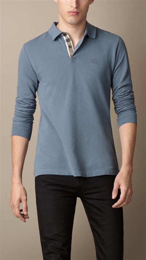 burberry mens long sleeve polo shirt|burberry men's long sleeve shirt.